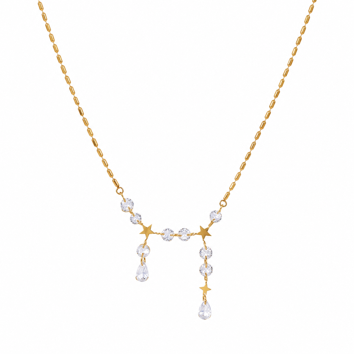 Luna Star CZ Drop Necklace
