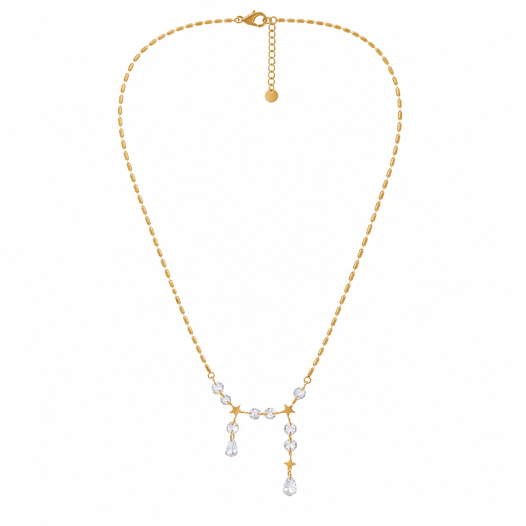 Luna Star CZ Drop Necklace