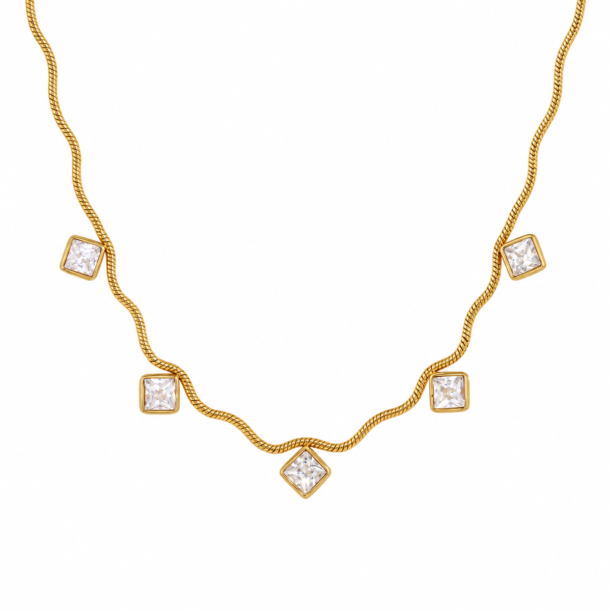Freya Square CZ Pendant Necklace