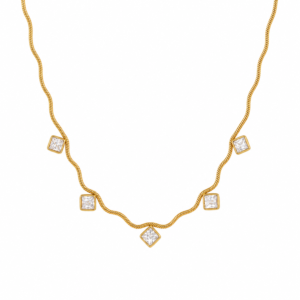 Freya Square CZ Pendant Necklace