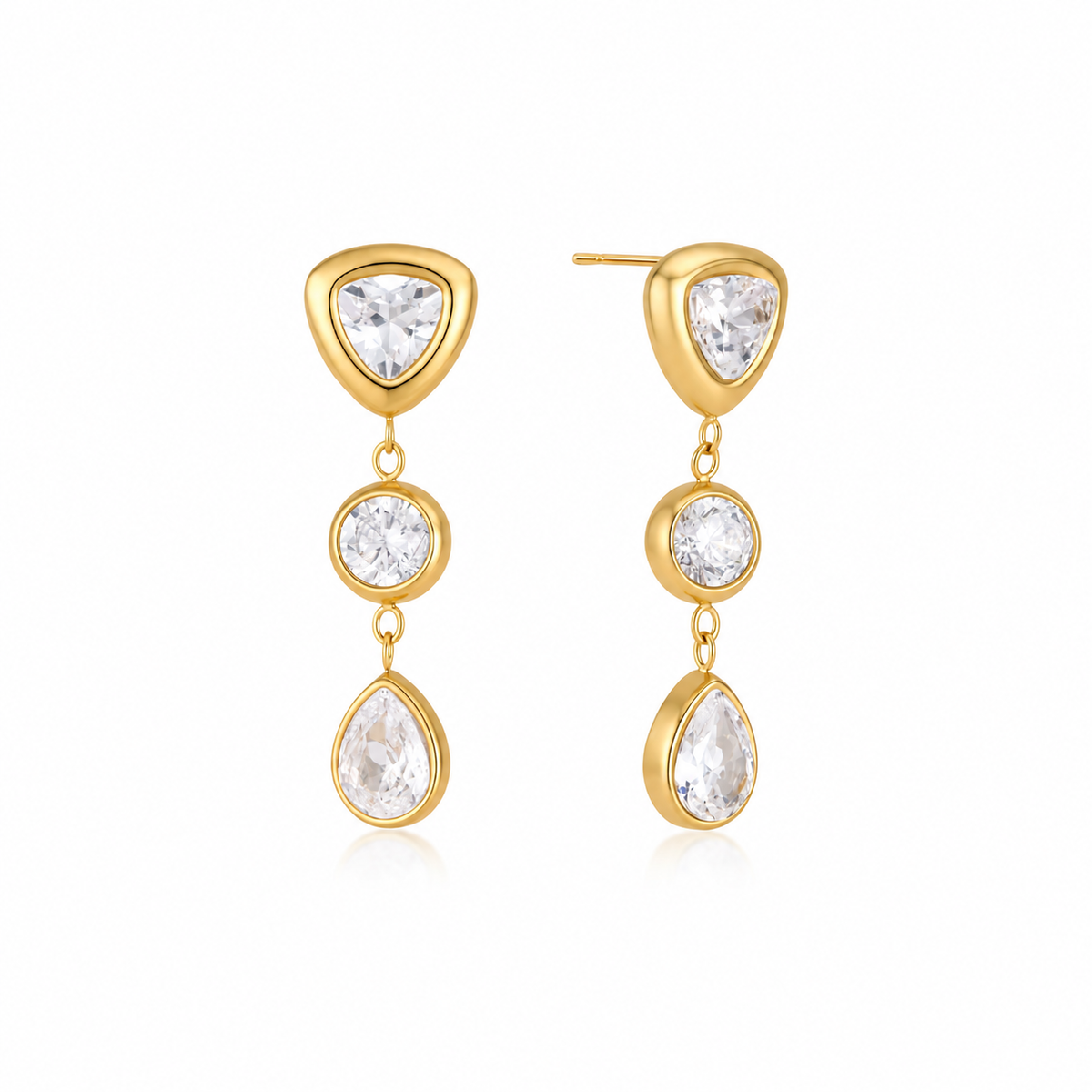 Cilia Tear Drop CZ Stud Earrings