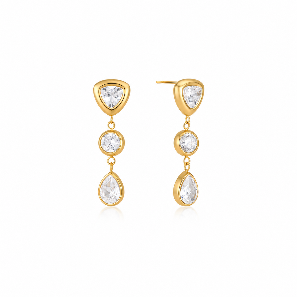 Cilia Tear Drop CZ Stud Earrings