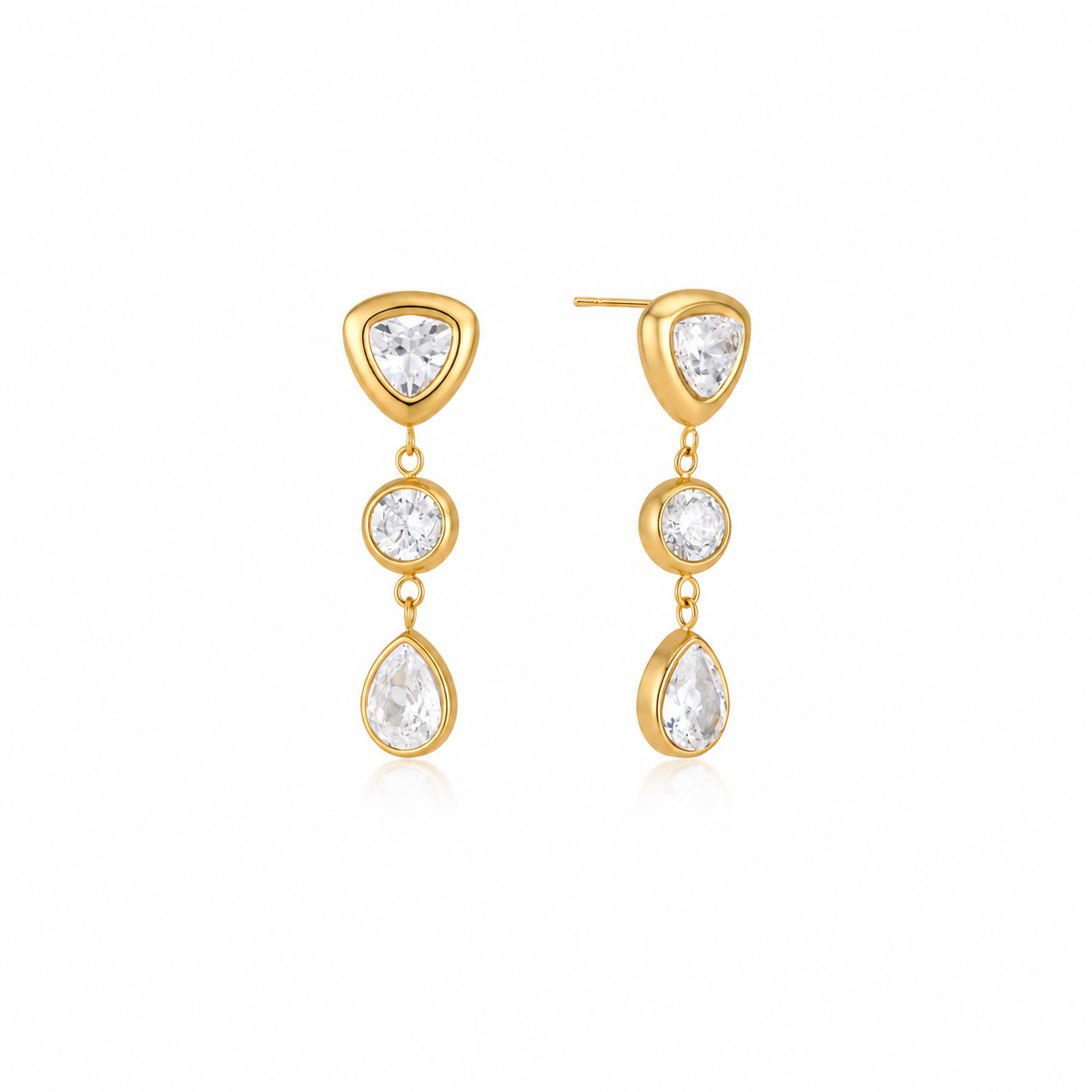 Cilia Tear Drop CZ Stud Earrings