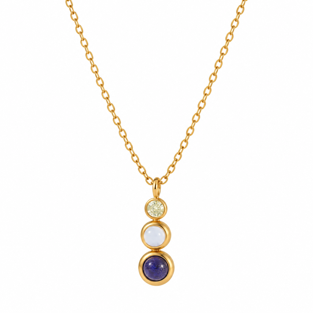 Elara Blue Gemstone Necklace