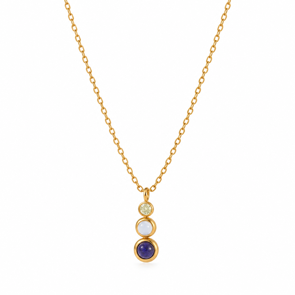 Elara Blue Gemstone Necklace