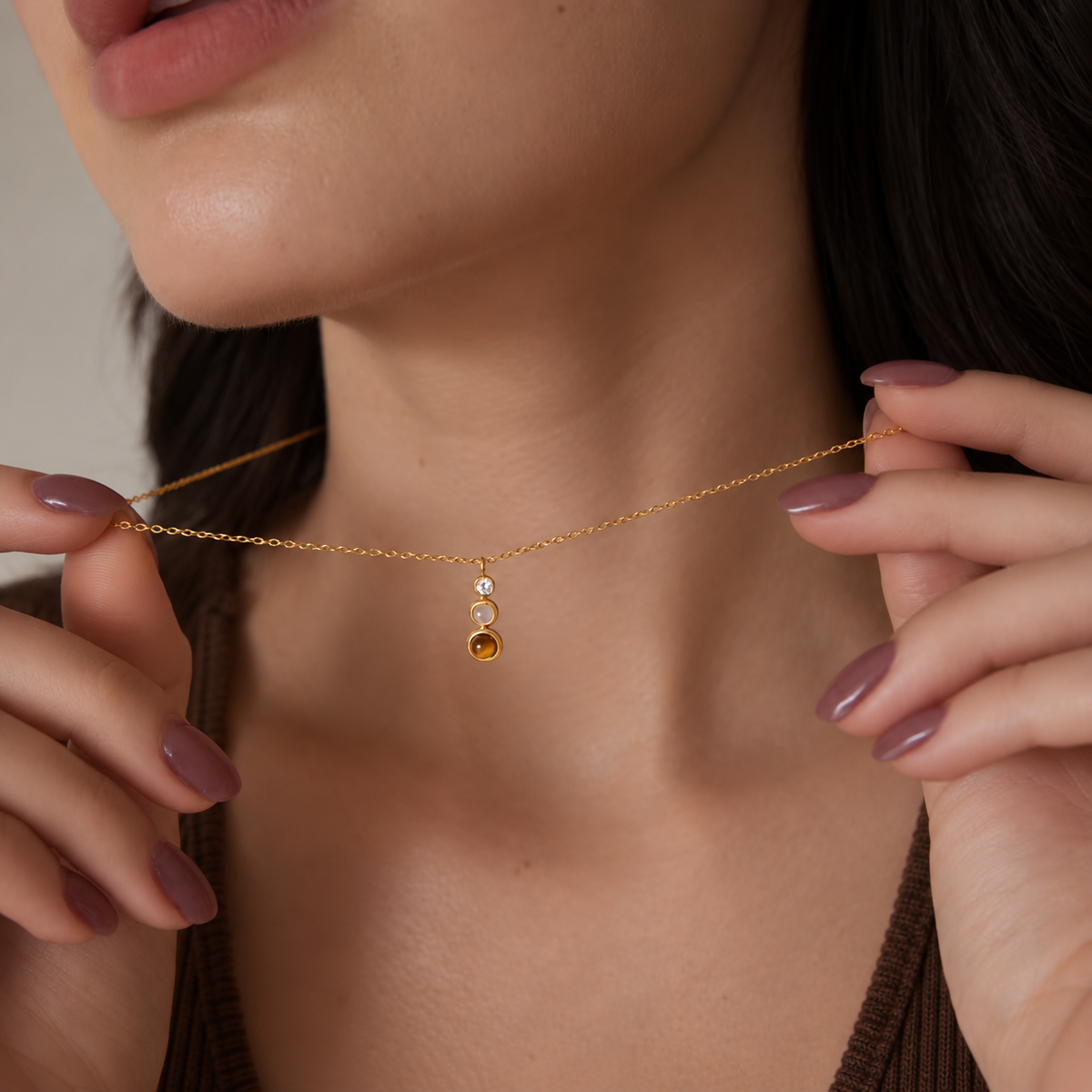 Sienna Brown Gemstone Necklace