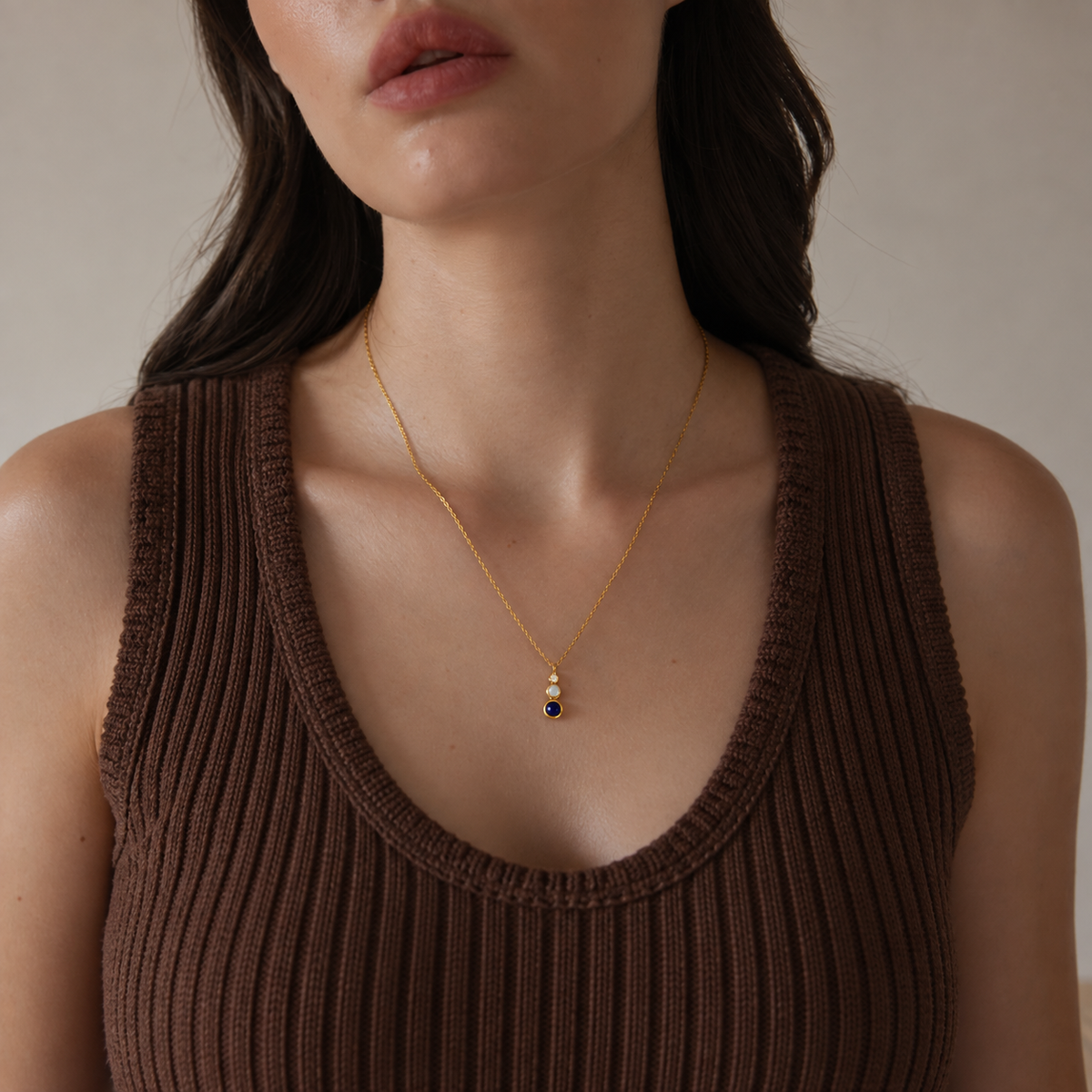 Elara Blue Gemstone Necklace