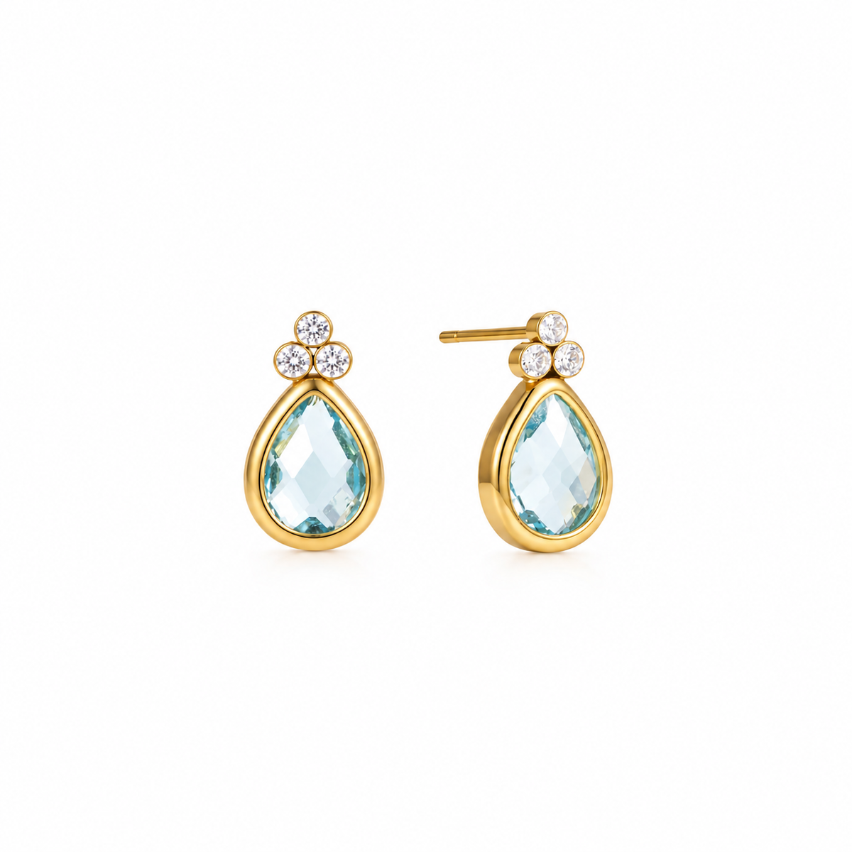 Ariana Blue Topaz CZ Drop Earrings