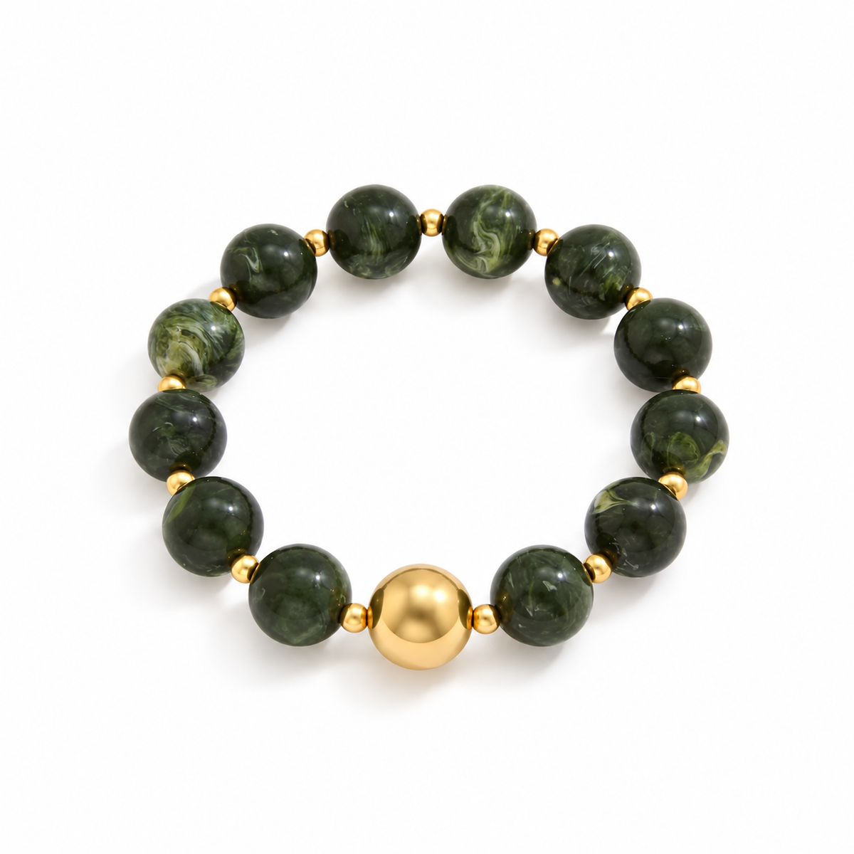 Kiara Green Jasper Beaded Bracelet