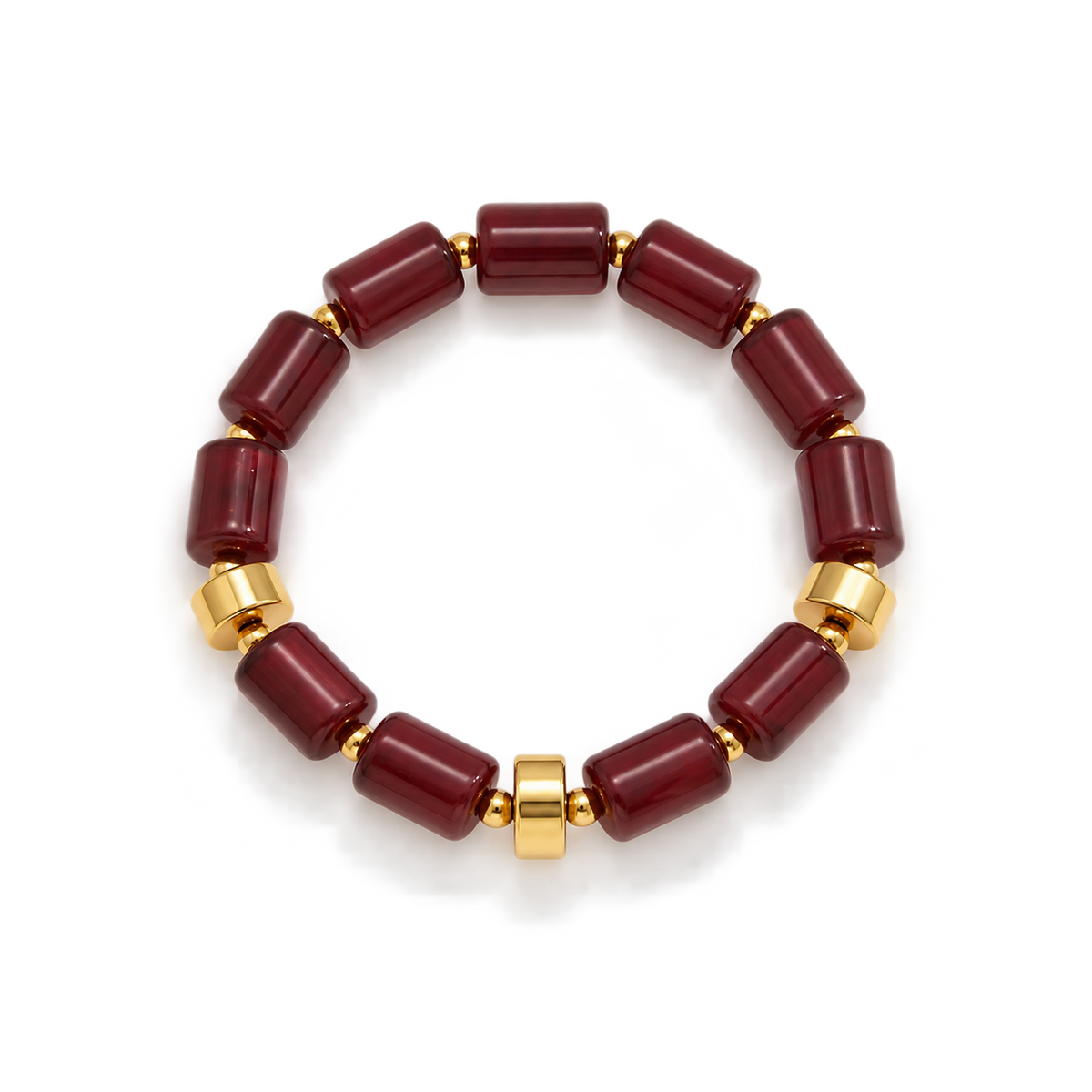 Alina Red Agate Beaded Bracelet