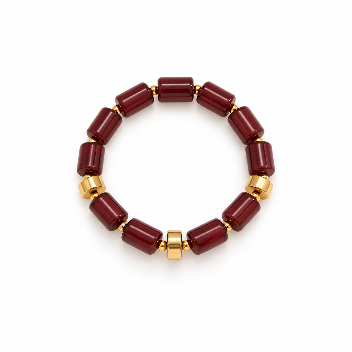 Alina Red Agate Beaded Bracelet