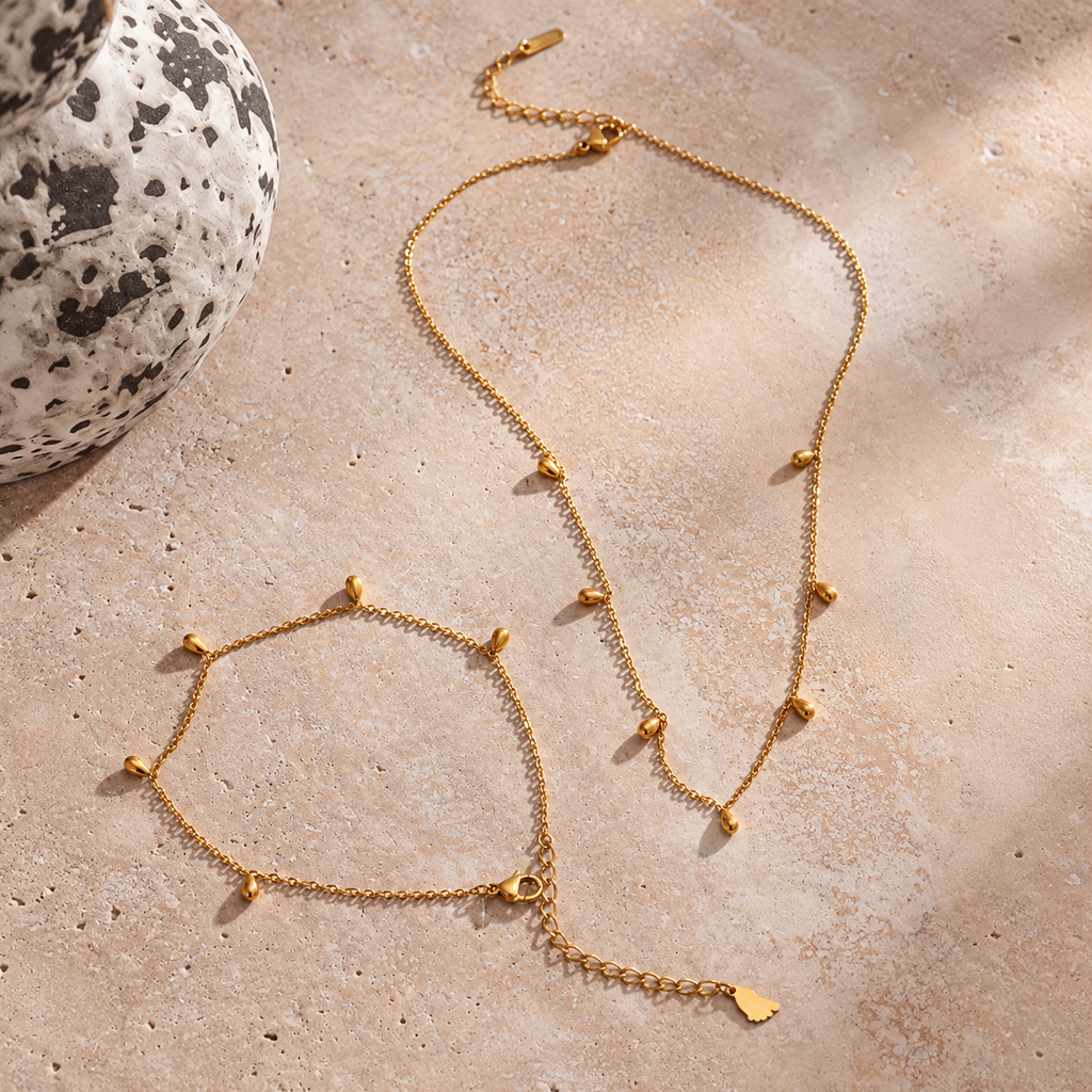 Elena Teardrop Dainty Layered Necklace