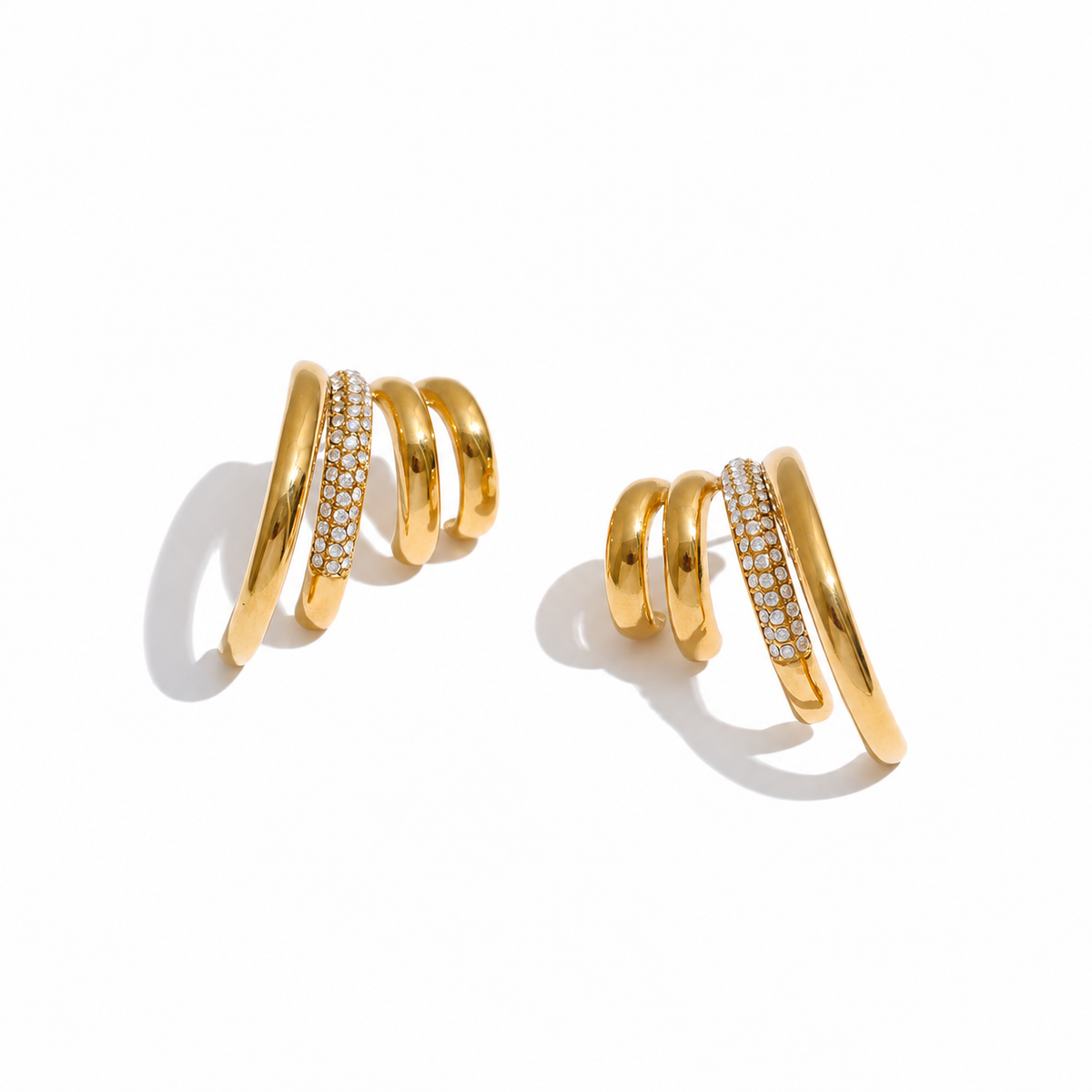 Naomi Triple CZ Hoop Earrings