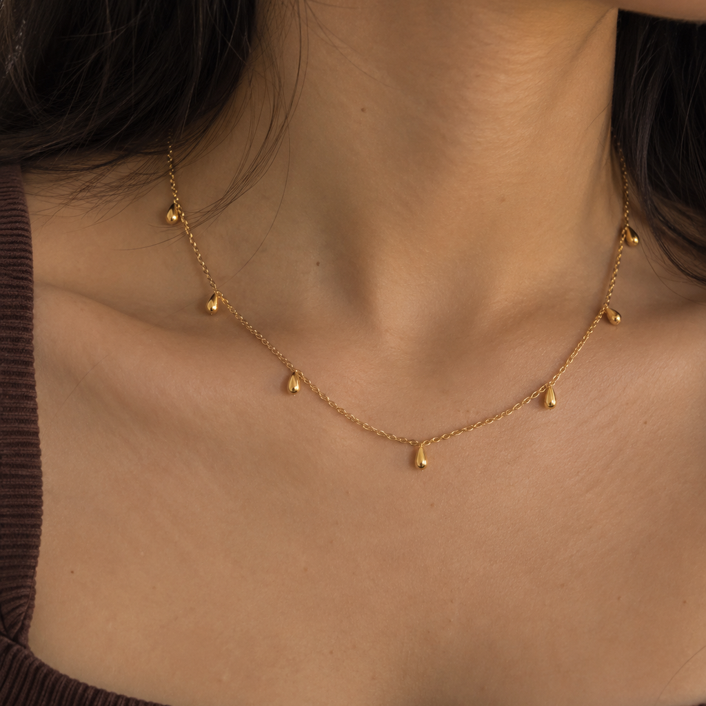 Elena Teardrop Dainty Layered Necklace