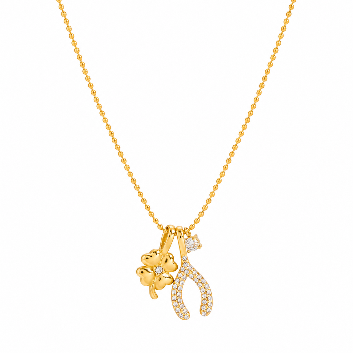 Mila Clover and Horseshoe Charm Necklace