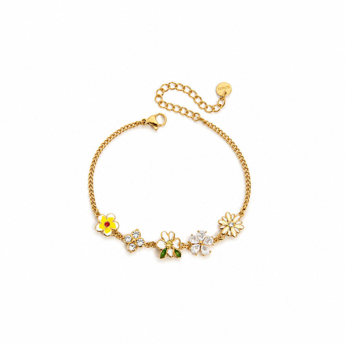 Anaya Multicolor Flower Charm Bracelet