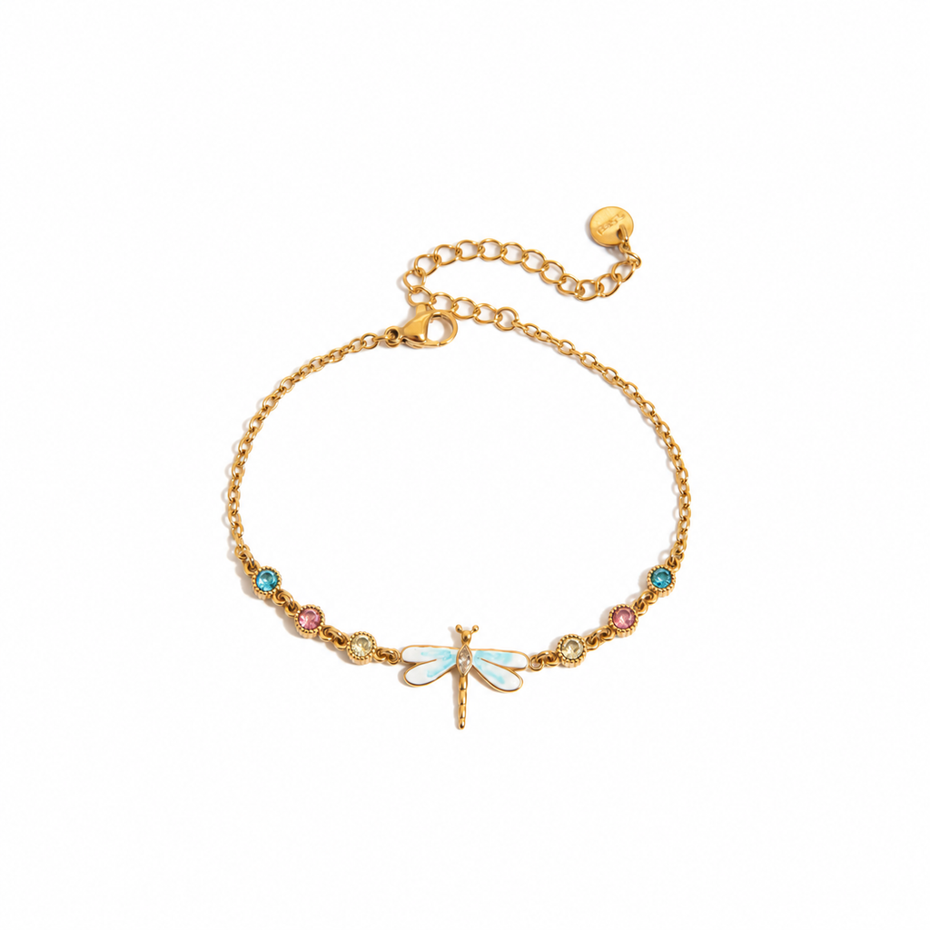 Misha Enamel Dragonfly Charm Bracelet