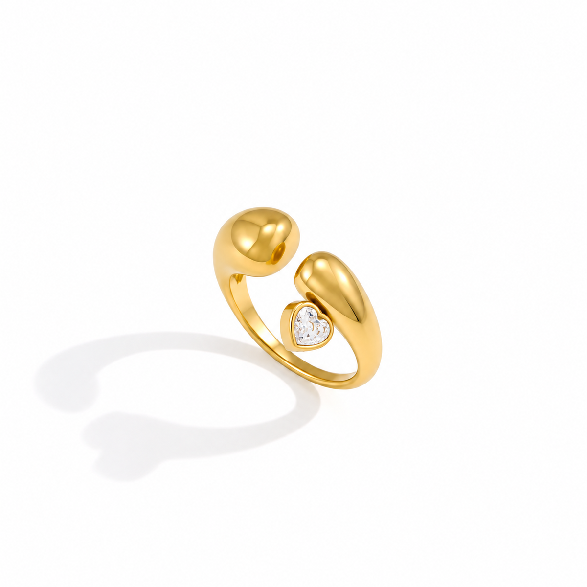Amelia Open Heart Adjustable Ring