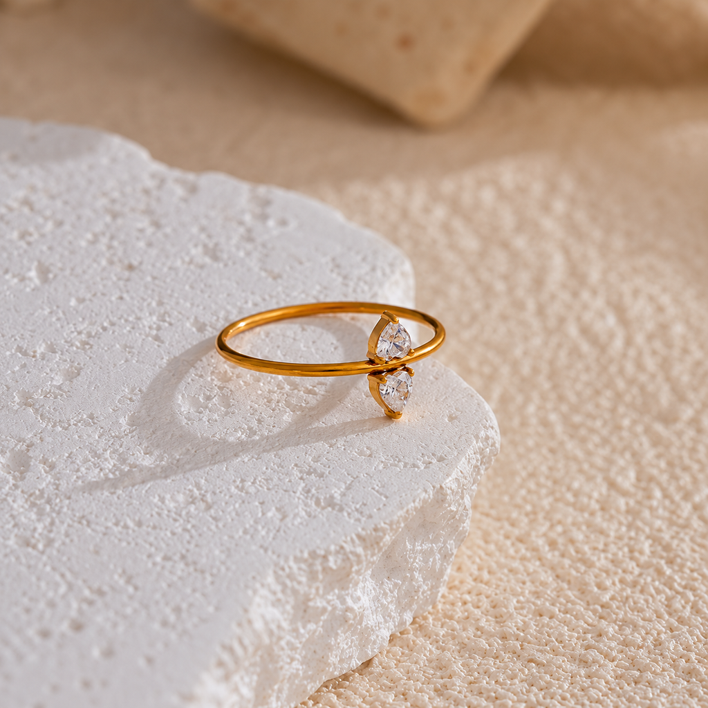 Sienna Double Heart Ring