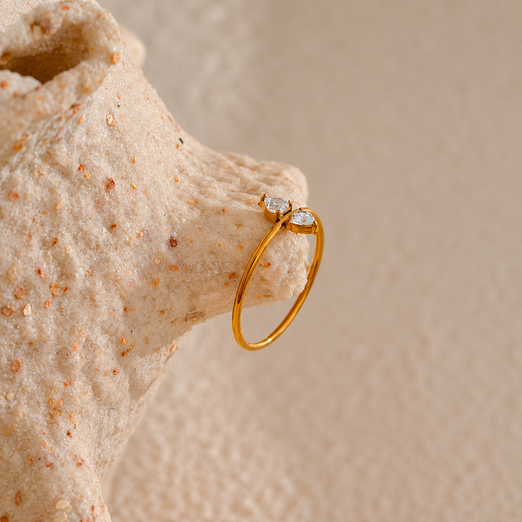 Sienna Double Heart Ring