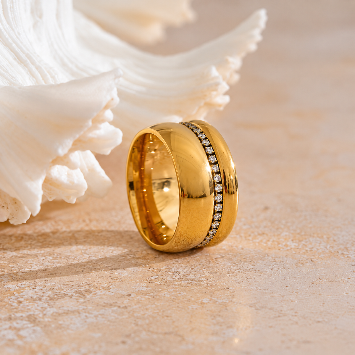 Amara Statement CZ Band Ring