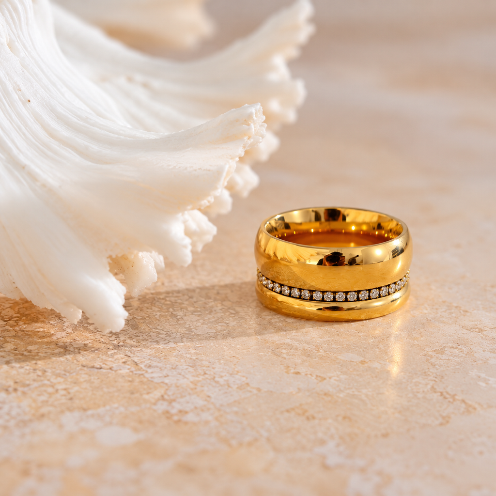 Amara Statement CZ Band Ring