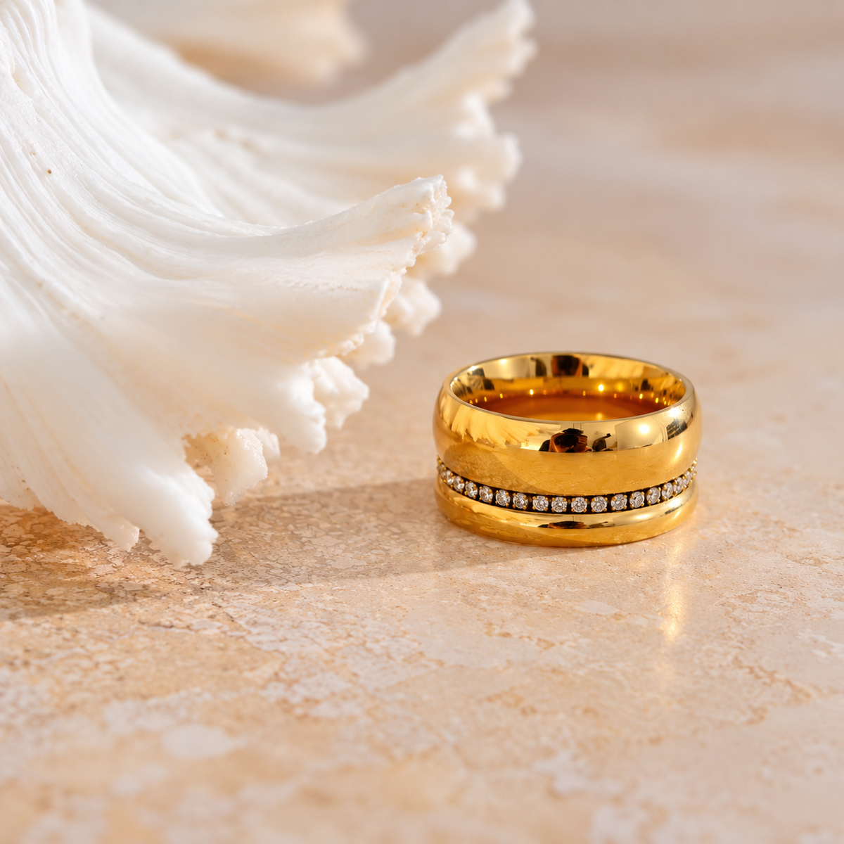 Amara Statement CZ Band Ring
