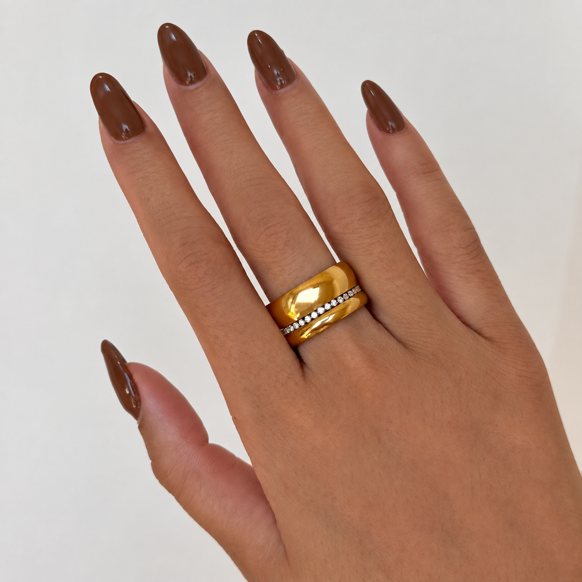 Amara Statement CZ Band Ring