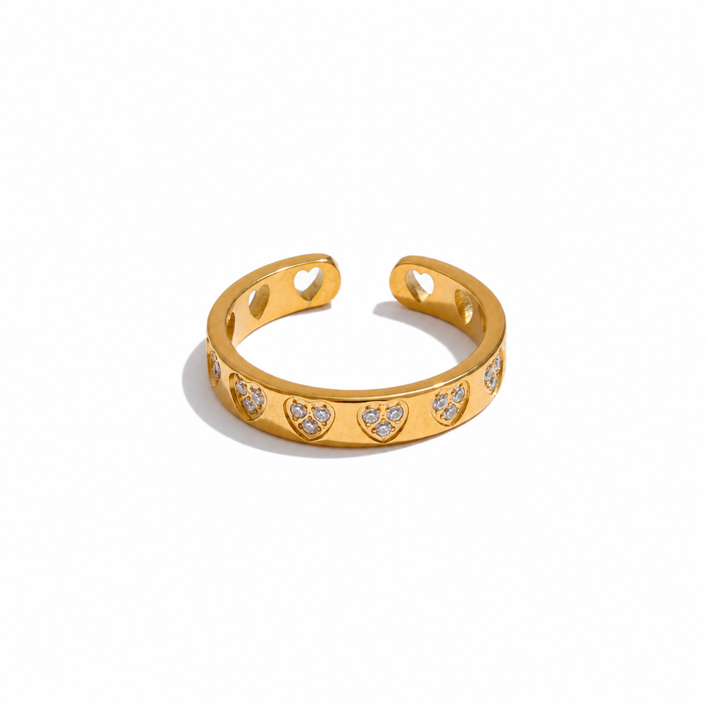 Elodie Heart CZ Band Ring