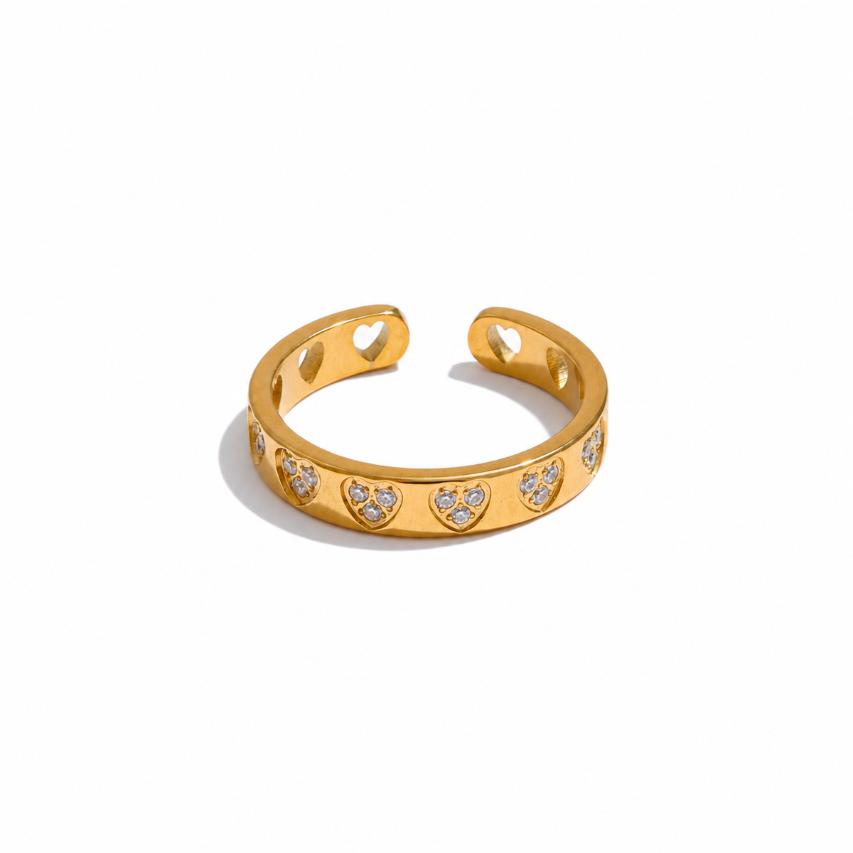 Elodie Heart CZ Band Ring