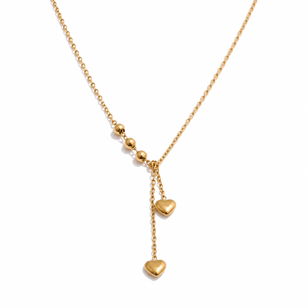 Inya 18K Gold Plated Heart Lariat Y Necklace