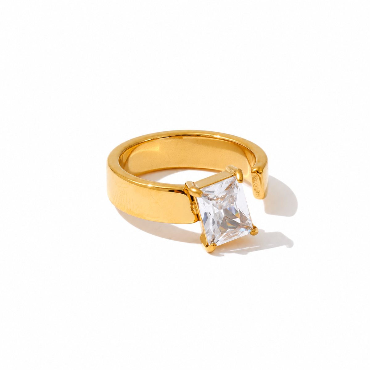 Elara Statement Emerald Cut CZ Ring