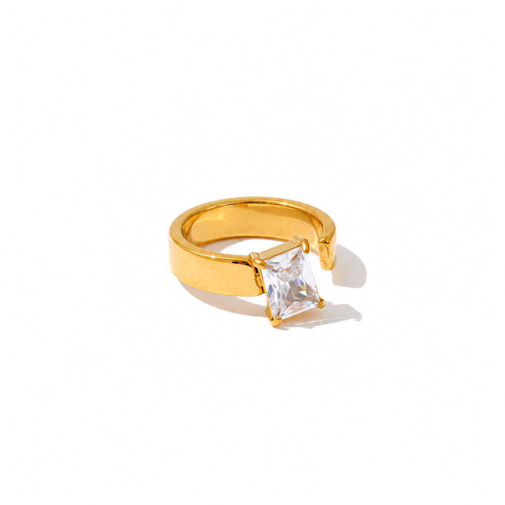 Elara Statement Emerald Cut CZ Ring