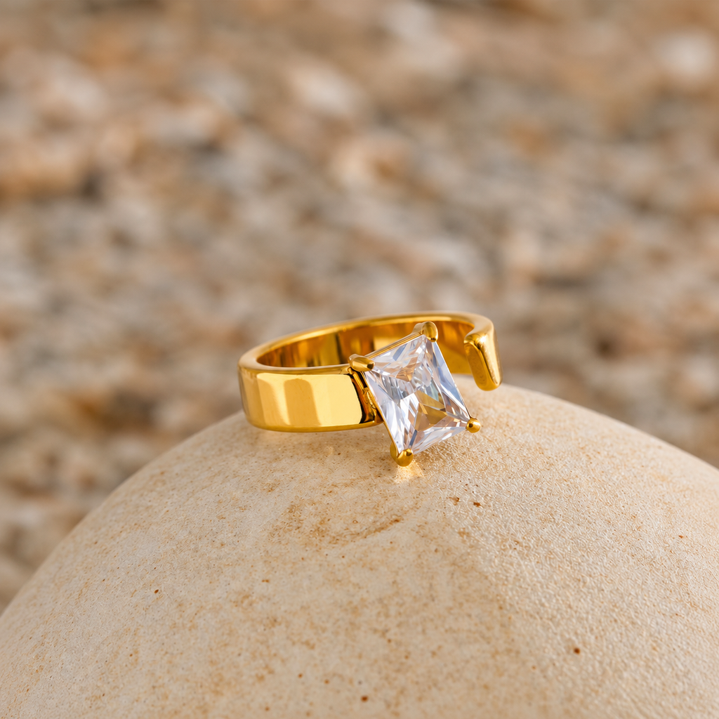 Elara Statement Emerald Cut CZ Ring