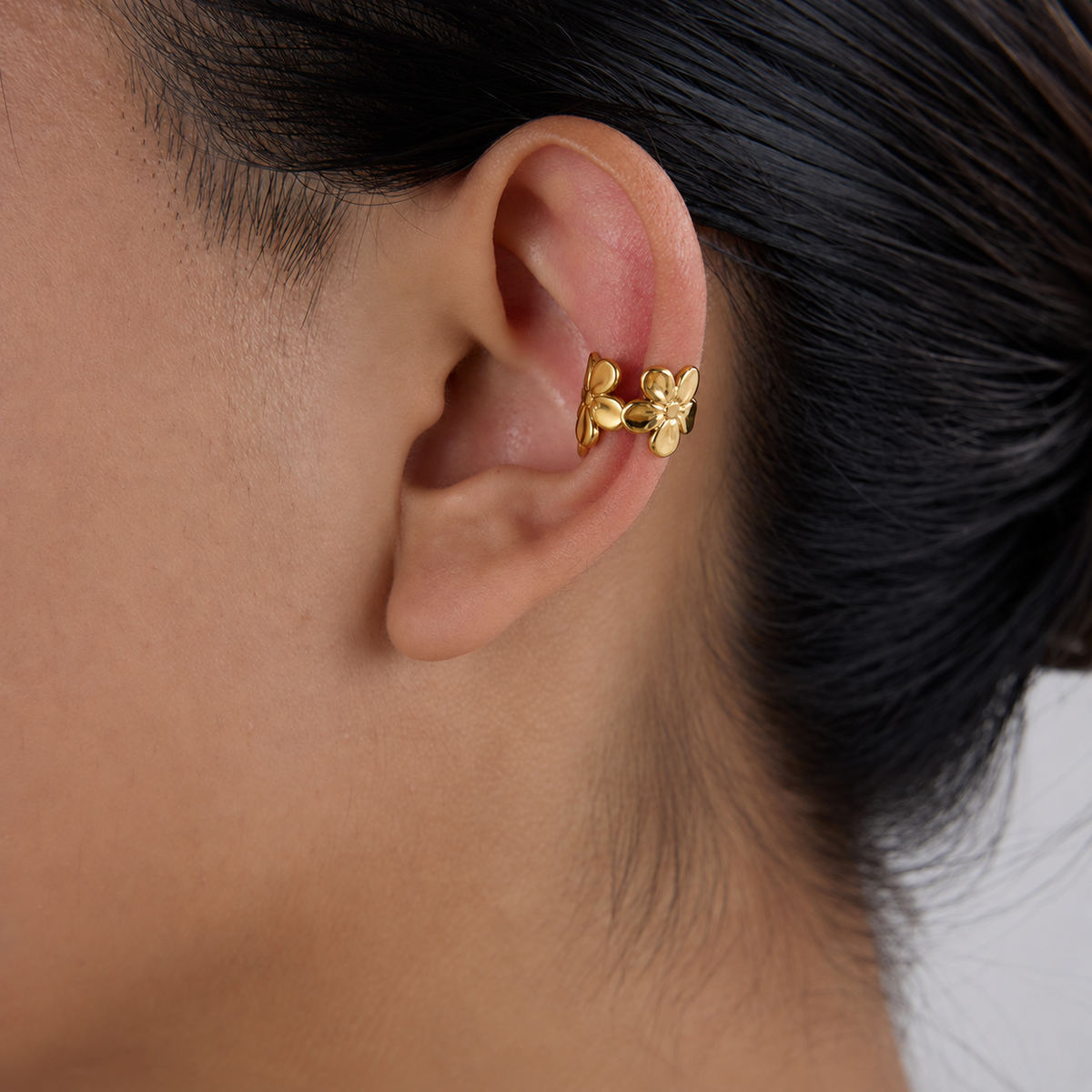 Zara Gold Floral Bow Ear Cuff