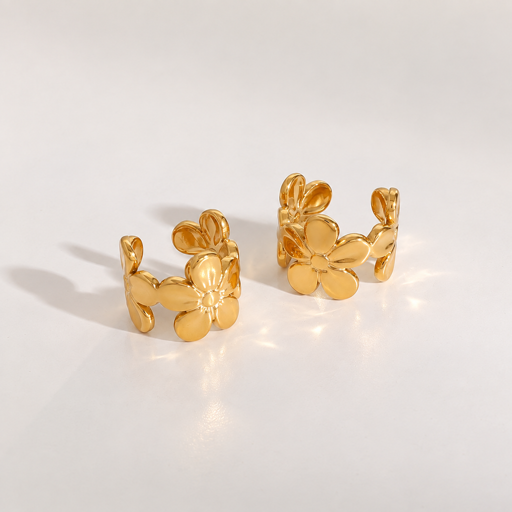 Zara Gold Floral Bow Ear Cuff