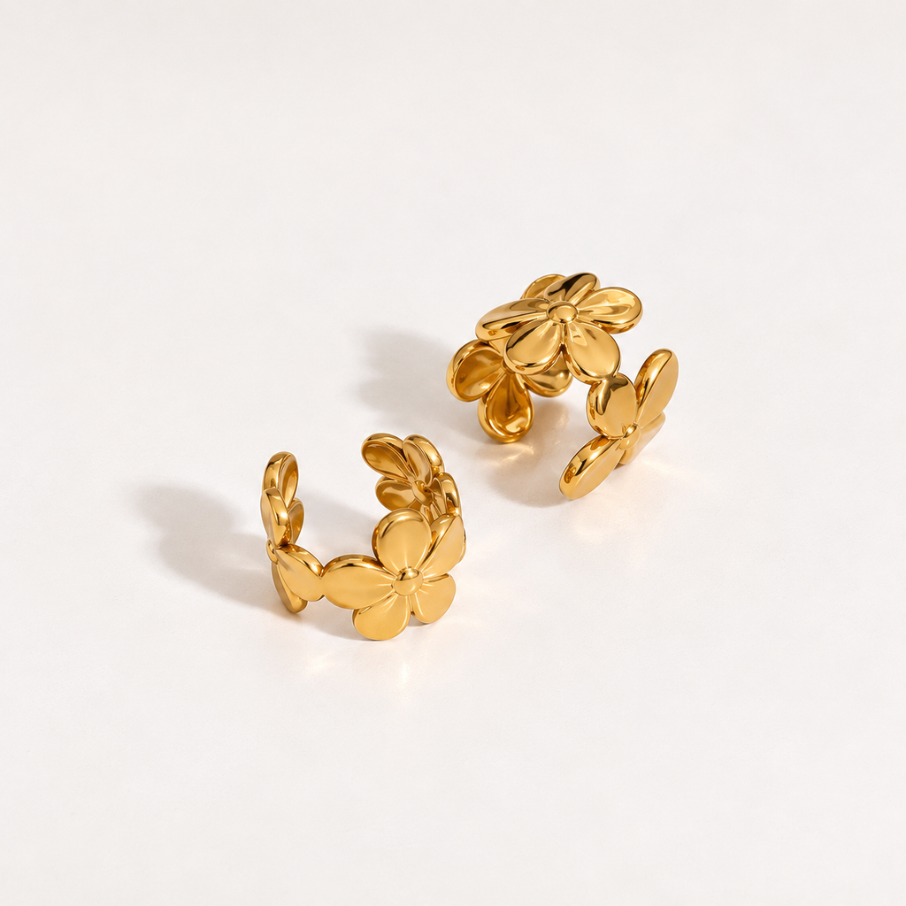 Zara Gold Floral Bow Ear Cuff