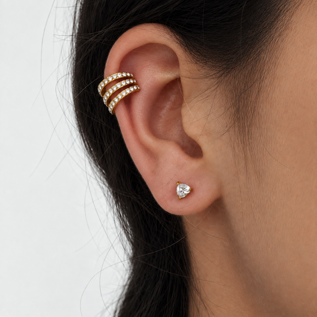Ariana Triple Row CZ Ear Cuff