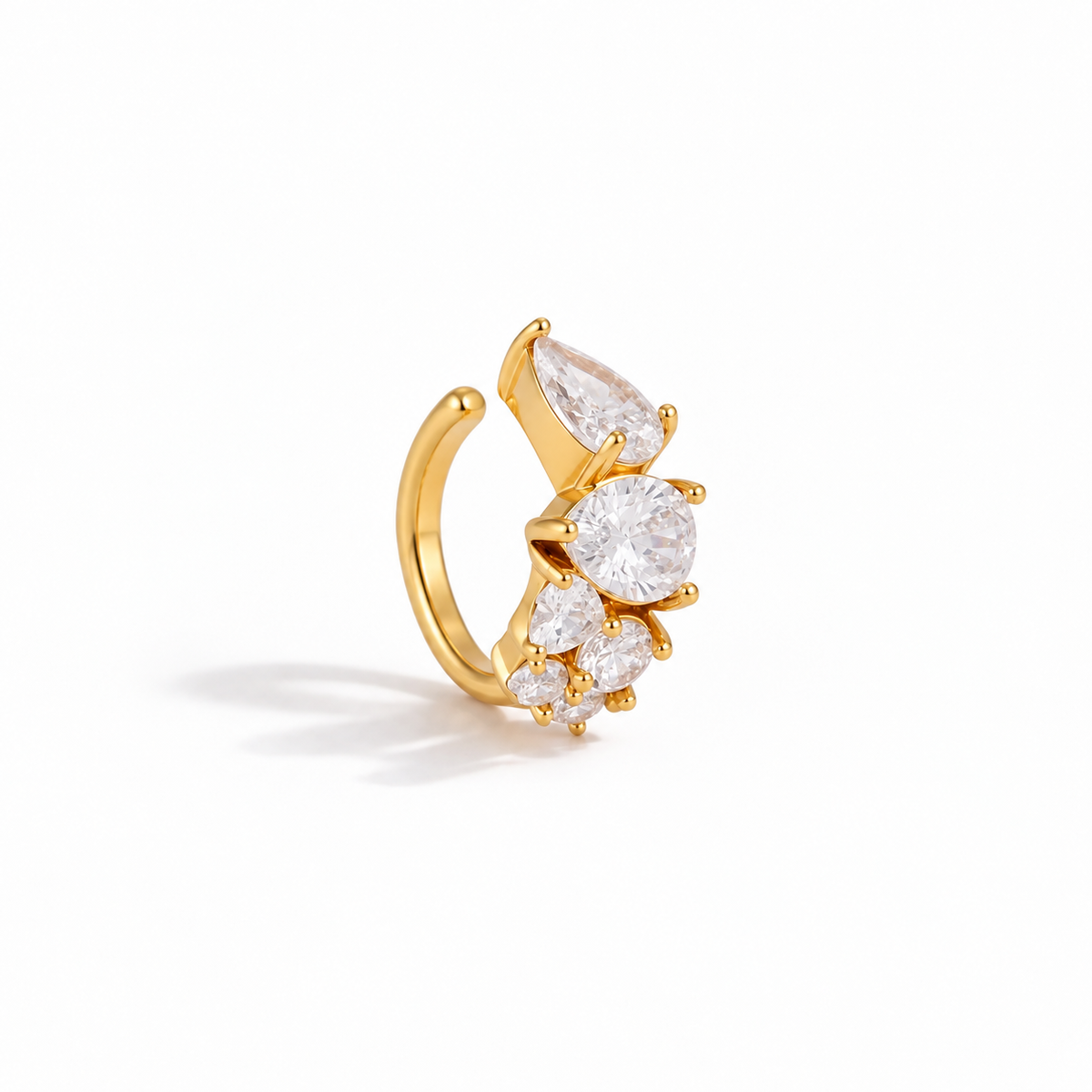 Elara Gold Sculpted Statement CZ Ear Cuff