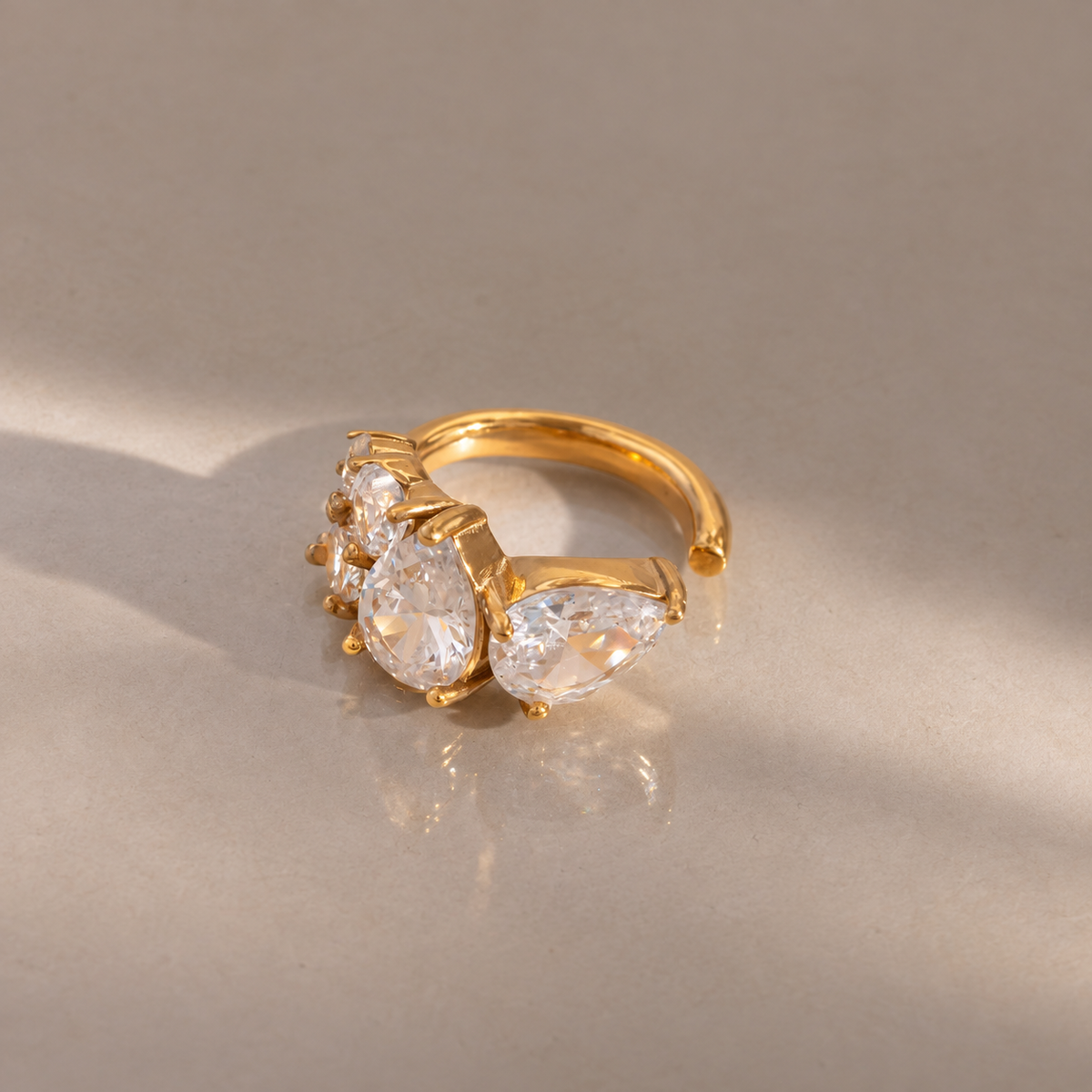 Elara Gold Sculpted Statement CZ Ear Cuff