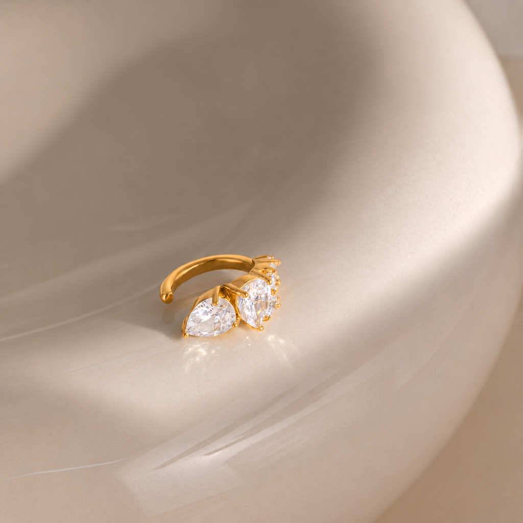Elara Gold Sculpted Statement CZ Ear Cuff