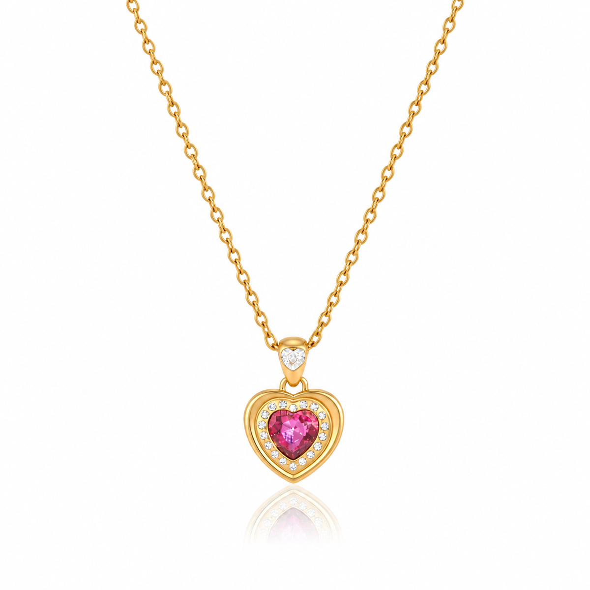 Arabella Pink Heart Pendant Necklace