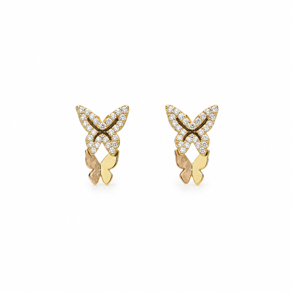 Aria CZ Butterfly Hoop Earrings