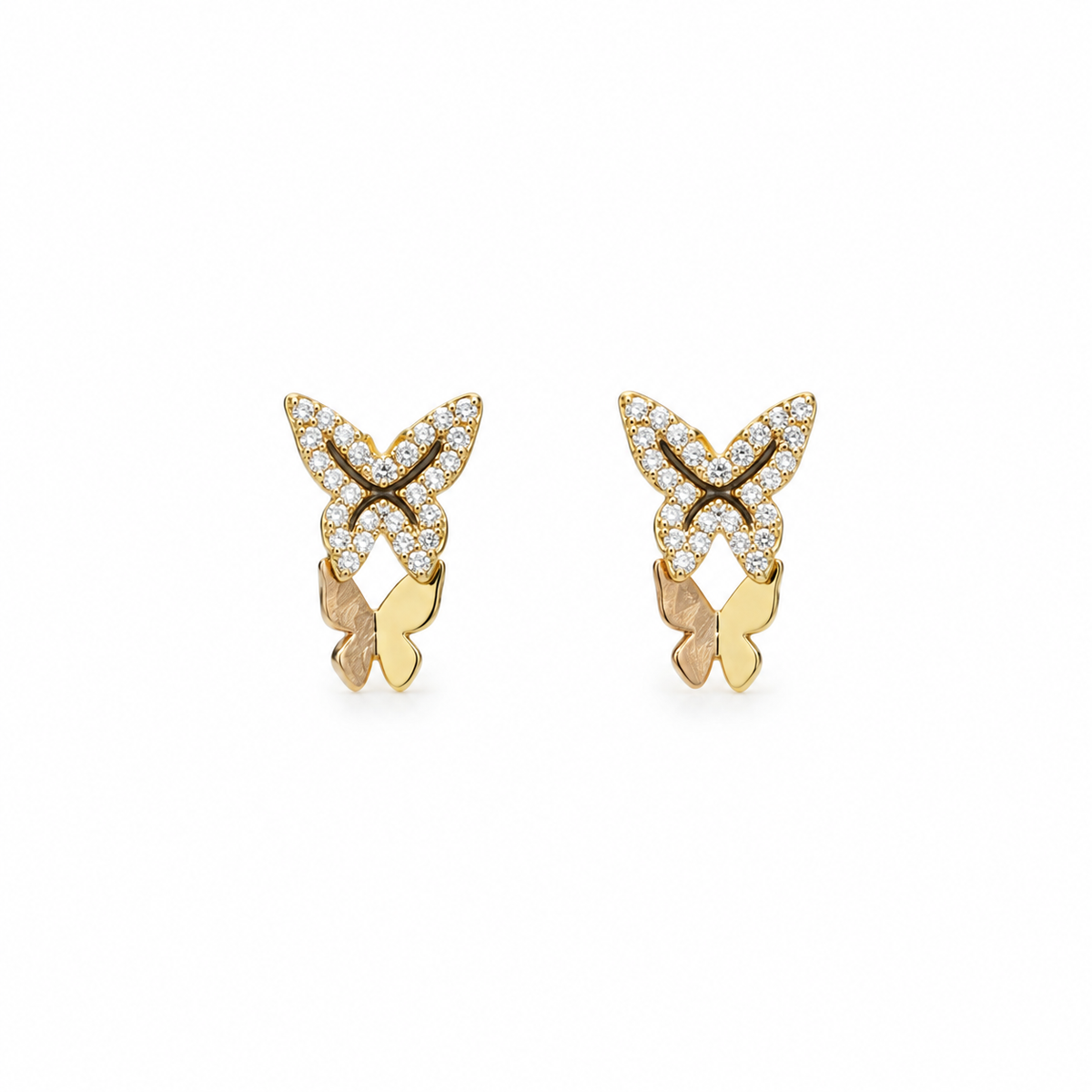 Aria CZ Butterfly Hoop Earrings