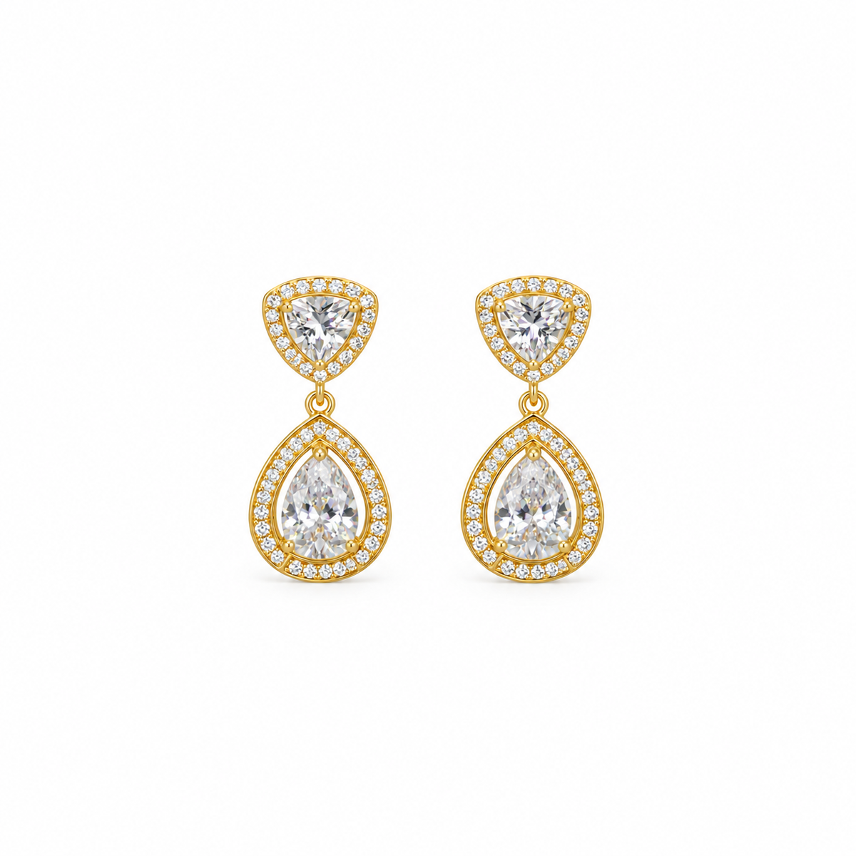 Kiara CZ Teardrop Halo Earrings
