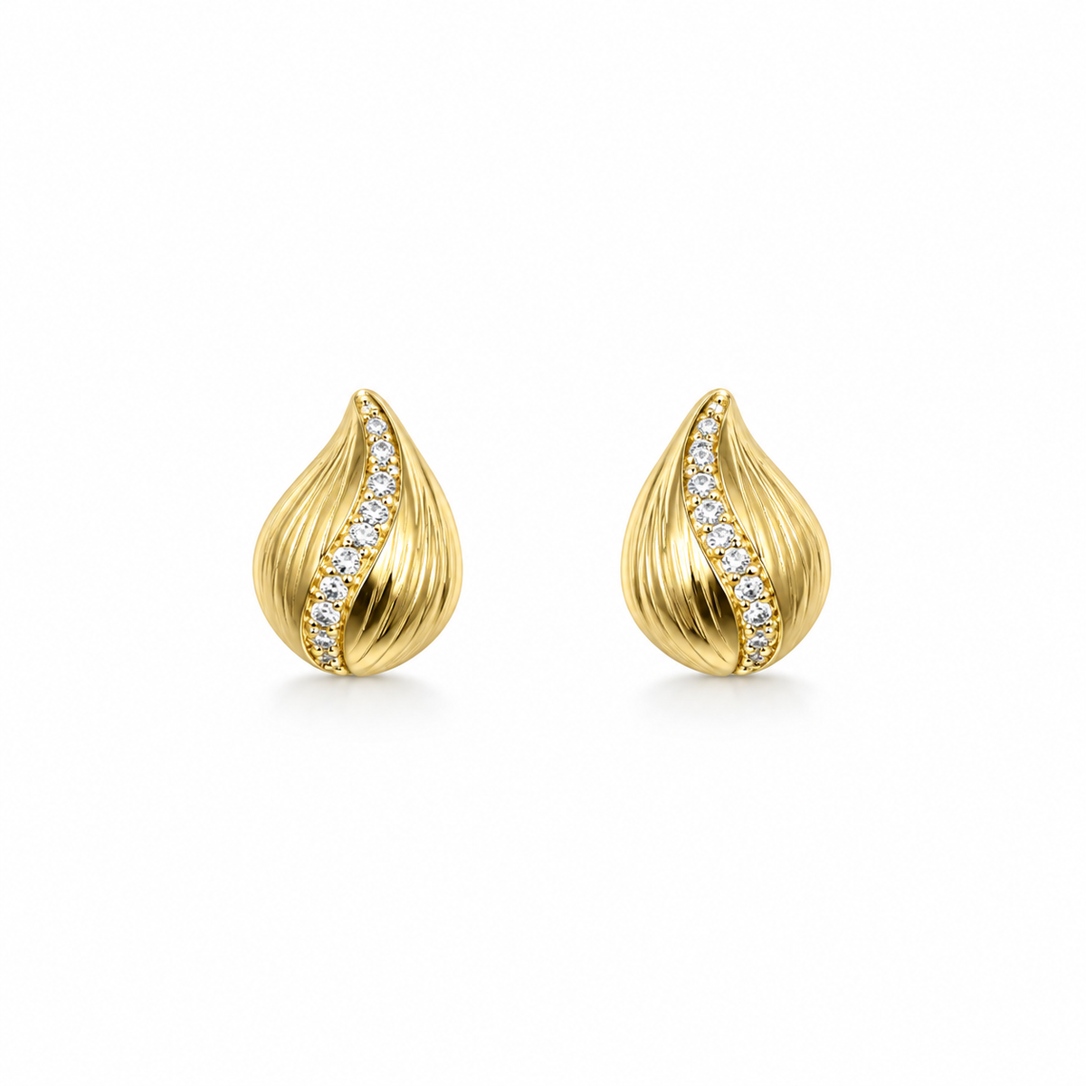Elodie Gold Teardrop CZ Stud Earrings