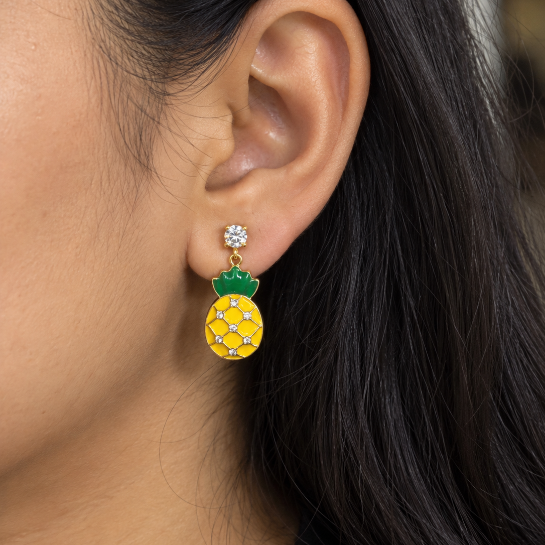 Pala CZ Pineapple Drop Earrings