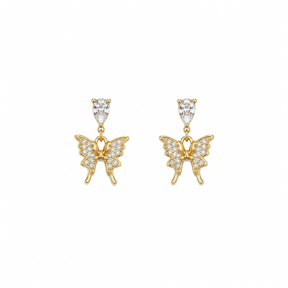 Freya CZ Butterfly Drop Earrings
