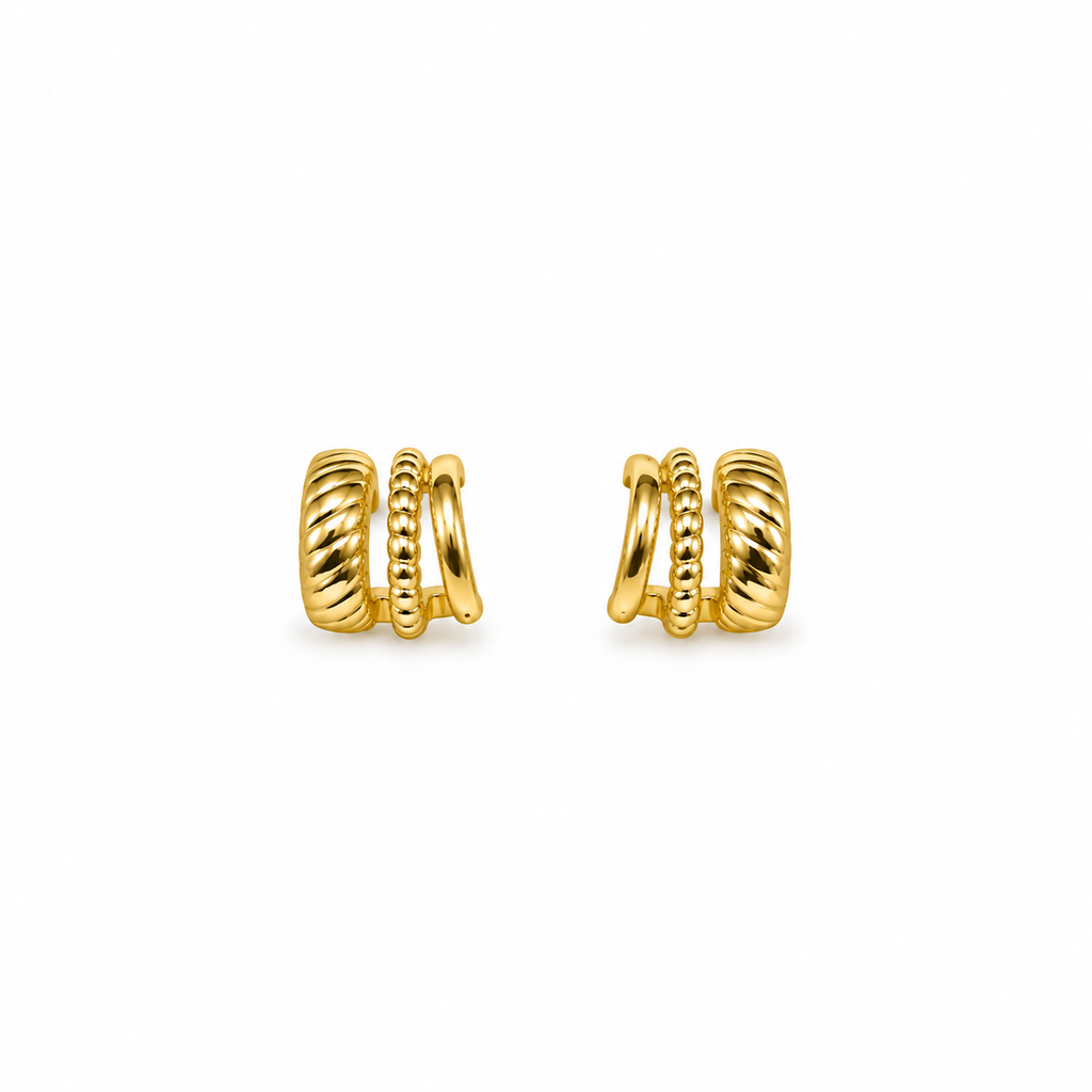 Nyla Gold Triple Band Hoop Earrings