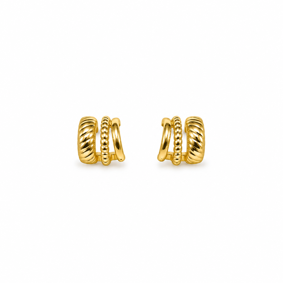 Nyla Gold Triple Band Hoop Earrings